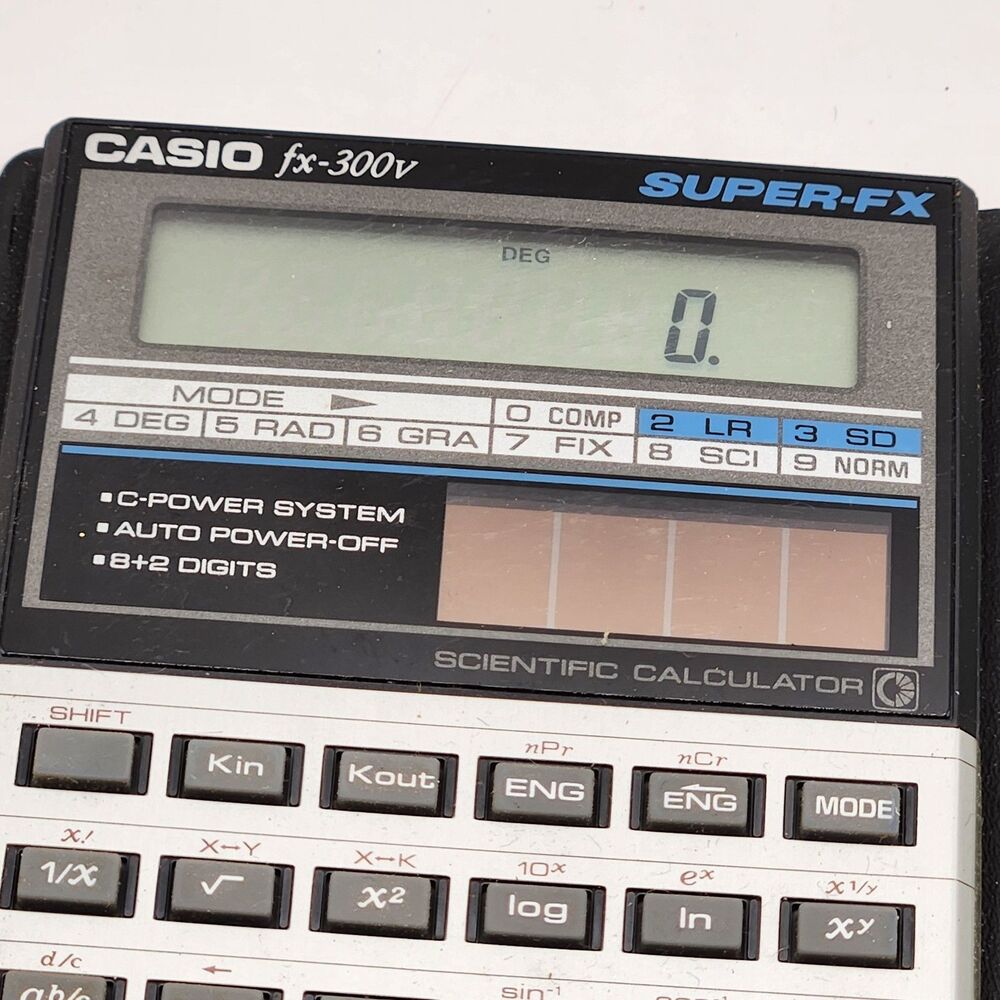 Vintage Casio FX-300v SUPER-FX Solar Powered Scientific Calculator Tested Works - Picture 5 of 5